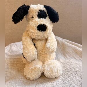 Jellycat London Bashful Black and Cream White Puppy Dog Medium 12"